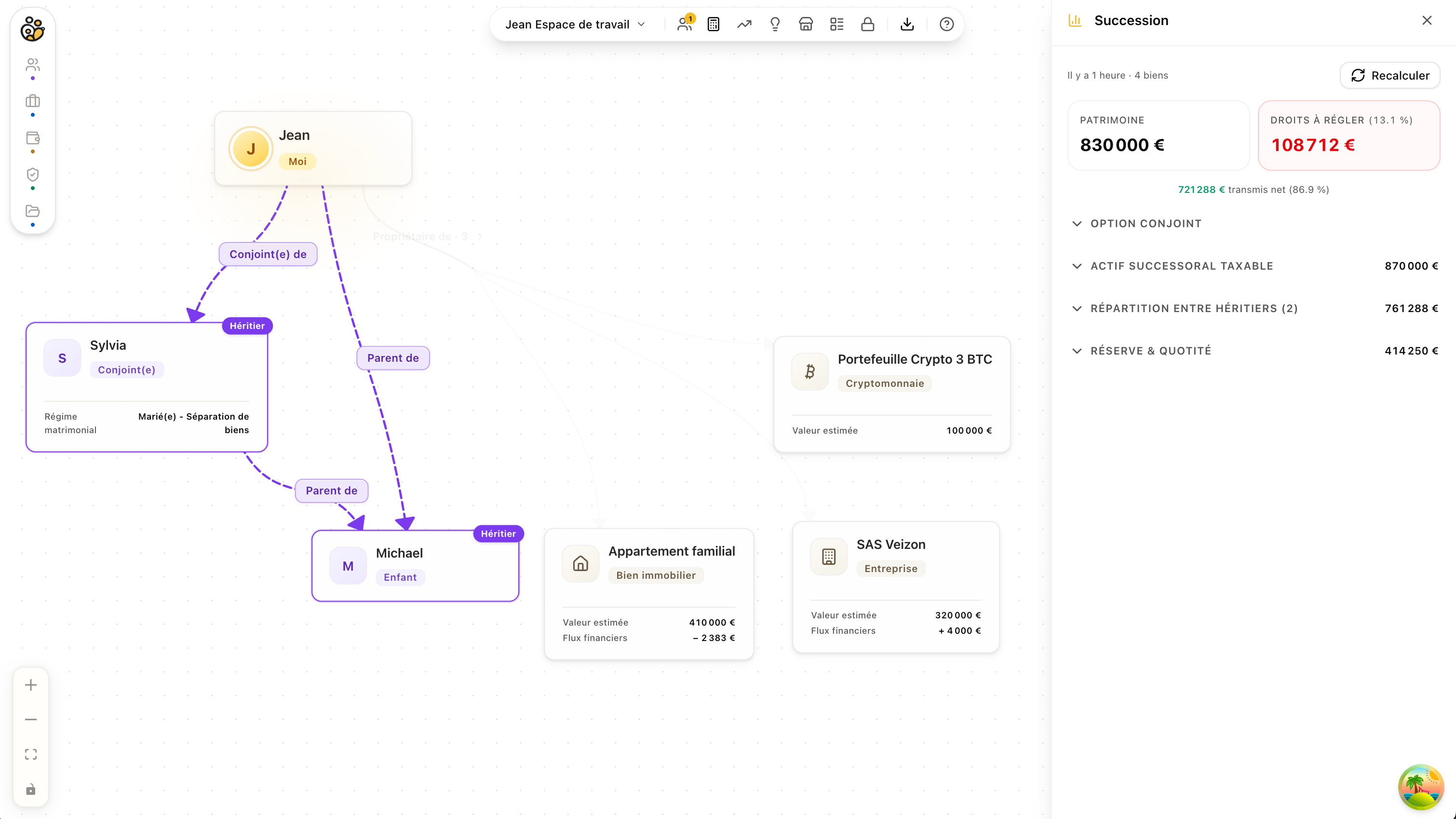 Shouldr — Visualisation de succession avec arbre familial et calcul des droits